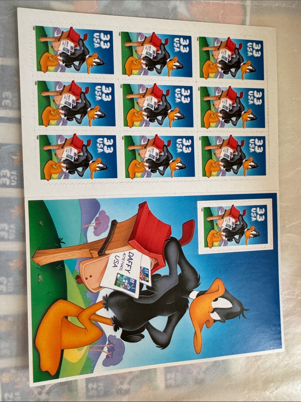 Daffy Duck Collectible Stamp Sheet – Blue